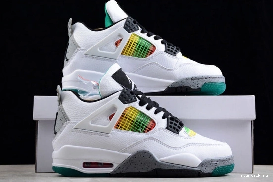 Retro AQ9129-100 Rasta Lucid Green AQ9129-100 Jordan 4 0804